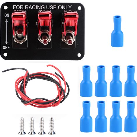 Interrupteur à bascule combiné 12V 20A pour voiture, camping-car, relais d'allumage de course, panneau de commutateurs moteur (1/5)