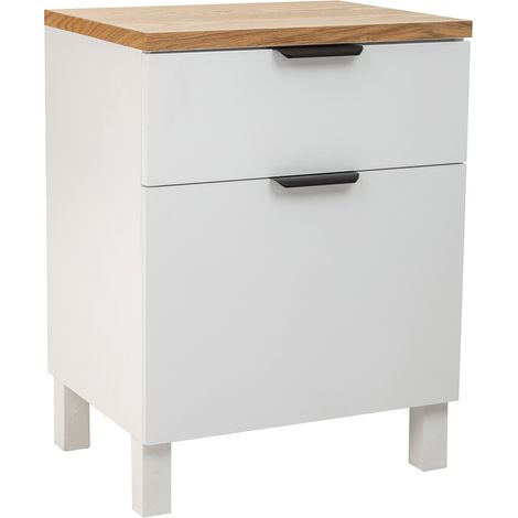Mesita de madera de 1 cajon y 1 puerta 45x35x60h cm (1/5)