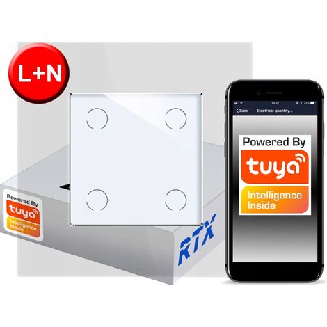 Touch-Schalter 4 Schaltkreise bi ZigBee TUYA RTX SH L+N (1/5)