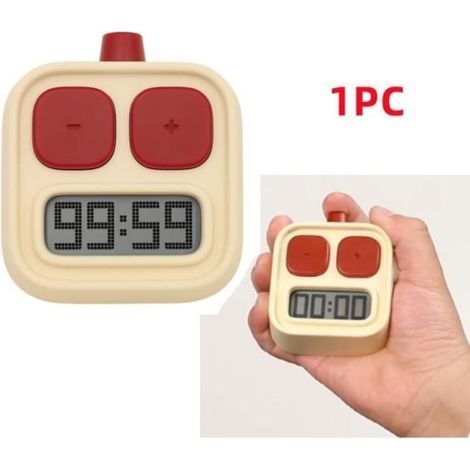 (Giallo crema) Timer da cucina - Senza marca - Timer digitale - Giallo crema - ABS - 5,5x6x2,15 cm (1/4)