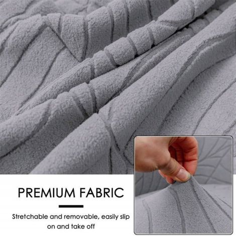 Housse De Canapé Jacquard Feuille, Housse De Protection Pour Fauteuil De Club - Très Extensible - Amovible Et Lavable - Gris Foncé (1/5)