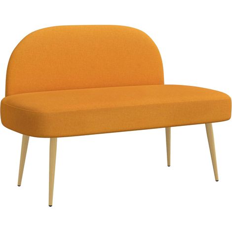 Panchina imbottita con schienale Giallo scuro 110 x 60 x 76 cm vidaXL