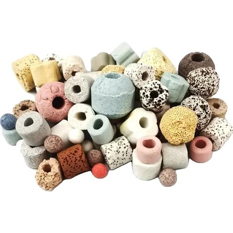 Bio Balls per acquario, materiale filtrante biologico, design riutilizzabile, 15 tipi misti, 100 g senza sacchetto (1/2)