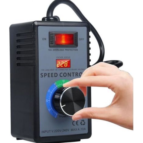 Variador de velocidad para motores de 220 V – Regulador electrónico de voltaje para amoladoras angulares, sopladores y sierras circulares – Potencia máxima ajustable, control preciso de la velocidad (1/5)