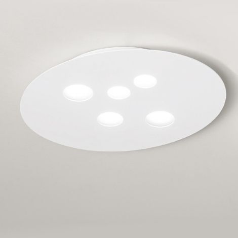 Plafonnier Luna P/M 5Xgx53 Max 5X8W Blanc - Structure En Métal Et Diffuseur En Aluminium - Gea Luce - Éclairage D'Intérieur (1/4)
