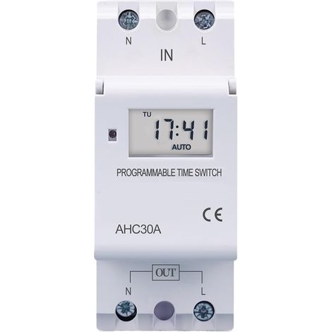 Interrupteur horaire programmable numérique sur rail DIN, 2 fils (1/5)