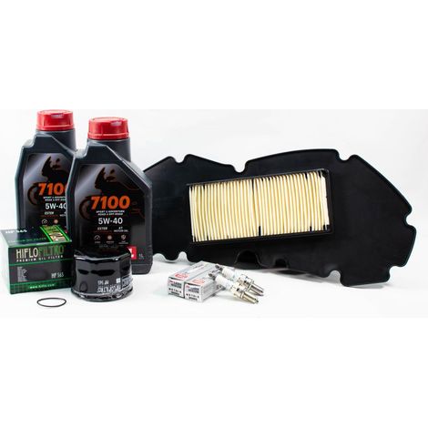 Kit Révision Filtres Bougies pour PIAGGIO MP3 530 HPE Exclusive ABS de 2022 à 2024 - MOTUL 7100 5w40 2L