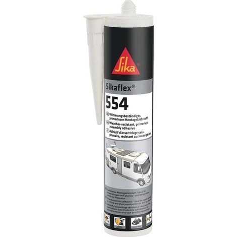 Colle multi-usage Sikaflex-554 – Pour grands composants – Résistance aux intempéries – 300ml – Adhérence forte sans primaire (1/2)