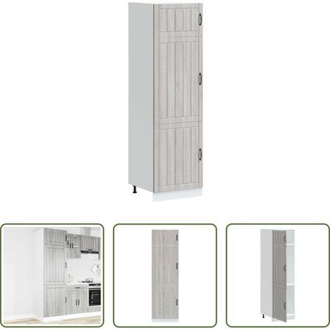 vidaXL Holzwerkstoff - Küchenschrank Lucca Grau Sonoma Holzwerkstoff (1/5)
