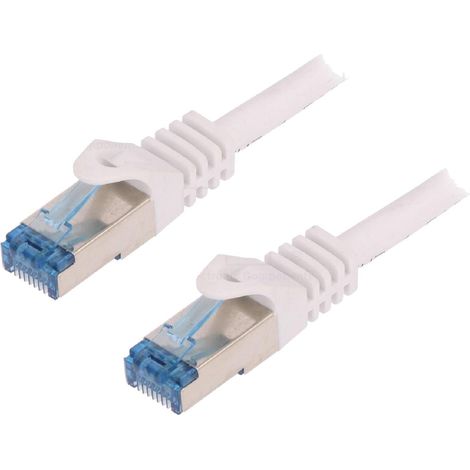 Cordon de raccordement S-FTP Cat.6a blanc - 5m