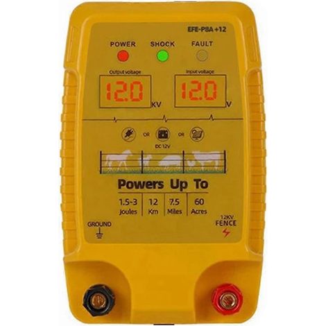 5 km langer Impuls-Elektrozaun mit 12V-Steuerung für Nutztiere und Weiden (US-Stecker). (1/5)