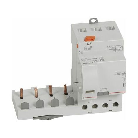 Bloc différentiel adaptable à vis DX³ pour disj. 1 module/pôle - 4P - 400V - 63A typeAC - 300mA - 410512