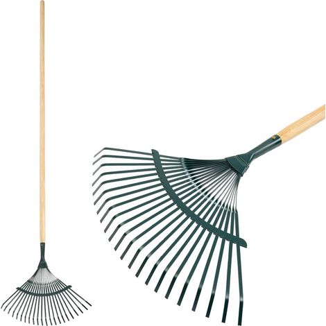 Laubbesen Strend Pro R110.WH, 22 Lamellen, Fächerbesen, Metall, Holzstiel