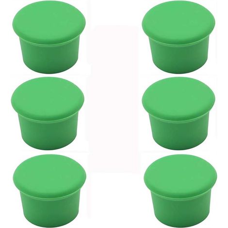 Lot de 6 bouchons réutilisables en silicone pour bouteilles de vin et de boissons, 3,1 cm, couleur verte.-AquaForge (1/5)