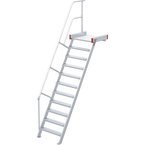 Euroline 511 Podesttreppe 60° 600mm Stufenbreite 11 Stufen Alu gerieft
