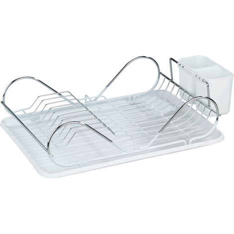 Égouttoir à vaisselle en métal chromé avec plateau CLEAN (1/7)