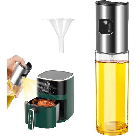 Bouteille Huile Olive, 100ml Vaporisateur Huile Cuisson avec Balance, pour la Cuisine, les Grillades, la Salade, la Pâtisserie (1/5)