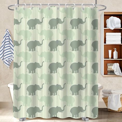 Kit rideau de douche en polyester 180x180 antifongique cache baignoire pour votre chalet à la montagne (1/5)