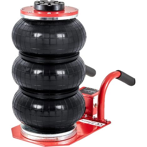 Cric à air, capacité de 3 tonnes, système pneumatique portable, ROUGE (1/2)
