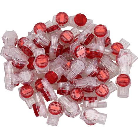 55 Pièces Connecteurs UR en Gel 3 Ports pour Câbles Électriques Rouge+Transparent (1/5)
