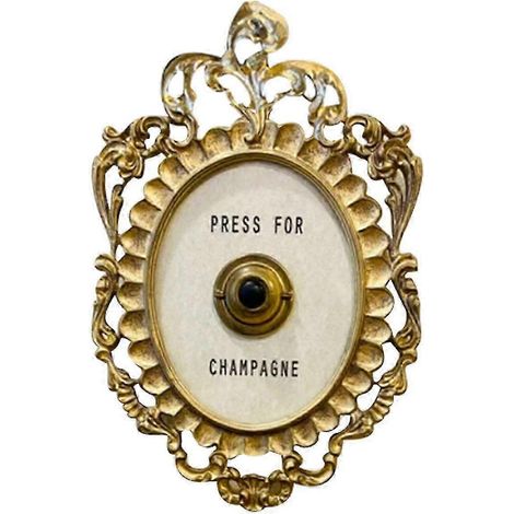 Horloge de porte décorative, anneau décoratif Champagne, 23 cm de haut x 14 cm de large, résine dorée et blanche (1/5)