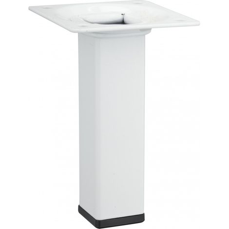 Gamba fissa per mobile quadrata in acciaio epossidico bianco, 10 cm HETTICH