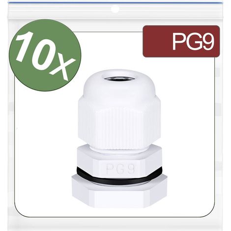 Quadrios 24CA405 Pressacavo filettato PG9 Poliammide Bianco 10 pz.