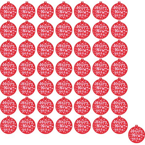 50pcs Wood Chips Red Round Decorative Craft Wooden Pendants for Christmas New Year Decorations (1/5)