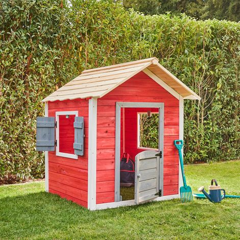 HOME DELUXE - Spielhaus - DAS KLEINE SCHLOSS - 101 x 106 x 128 cm TÜV Geprüft - inkl. Montagematerial I Gartenhaus Holzhaus Kinderhaus  Kinderspielhaus Gartenspielhaus Gartenhaus Für