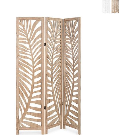Biombo plegable de 3 paneles en madera Felce YES - Natural (1/2)