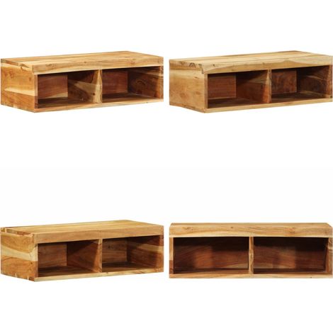 Mueble de TV de pared madera maciza de acacia 60x30x19 cm - Mueble de pared - Acacia