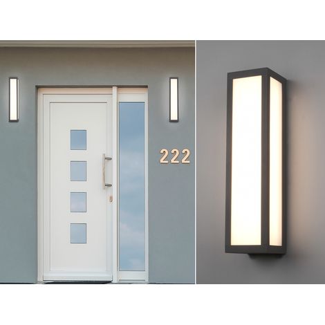 LED Außenwandleuchte eckig 2er Set in Anthrazit, Höhe 36cm, IP54 (1/5)