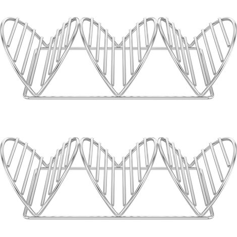 Lot de 2 Supports à taco, Acier inoxydable 304, 3 racks, Pour four et air fryer, Cuisine maison (1/5)