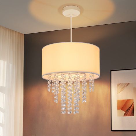 ZMH Suspension Table à Manger Lampe suspendue Chambre à coucher - Suspension E27 Tissu Cristal Lampe suspendue Moderne Lampe de salle à manger Salle à manger Rose Lampe suspendue Design(Sans ampoules) (1/5)