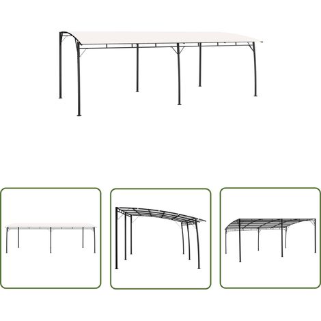 The Living Store Garten-Sonnenschutz 6x3x2,55 m Cremeweiß - Gartensonnenspender - Gartenzelt - Pergola - Überdachung - Terrasse (1/5)