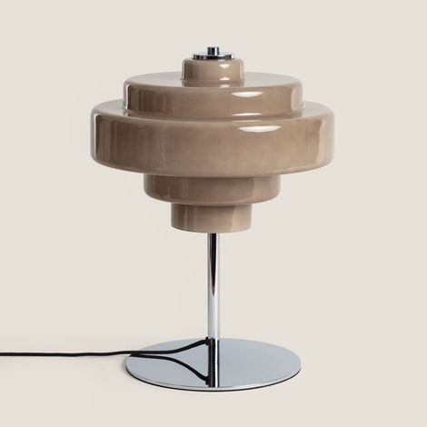 Lampada da Tavolo in Metallo e Vetro Nova Marrone ↑40 cm (1/5)