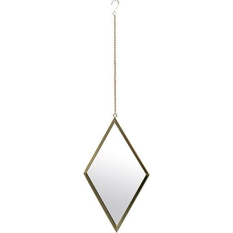 Miroir losange avec attache métal 21x36cm (1/2)