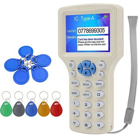 Geeignet für NFC-RFID-Smartcard-Lesegeräte + 5XCUID/T5577 RFID-Schlüsselanhänger-Kopierer 125K 13,56M IC/ID-Schreiber RFID-Schlüsselkopierer-Programmierer