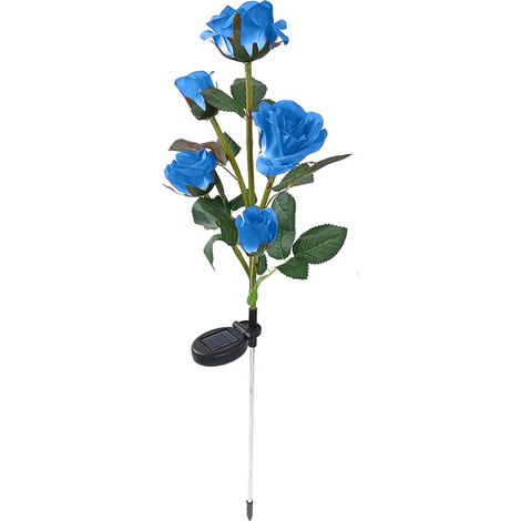 [5 Fleurs] Lampes solaires pour rosiers à piquer, pour massifs de fleurs, terrasses, jardins, allées, cimetières et tombes, hauteur 75 cm (1/5)