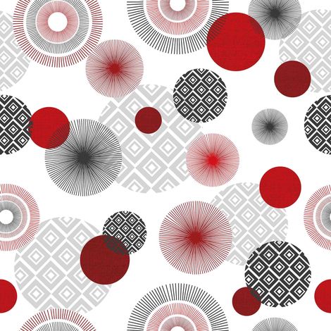 Nappe Toile cirée au mètre Zoya rouge (1/2)