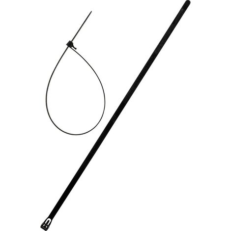 Lot de 20 colliers réutilisables 7,6x 250mm - Noir - Zenitech