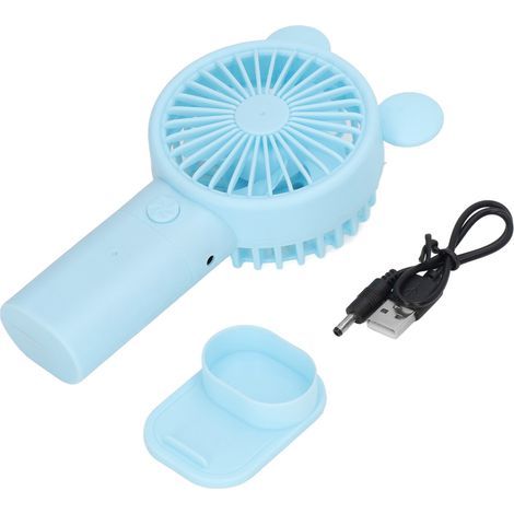 Ventilateur de Poche Mini USB Rechargeable 1200mAh Double Moteur Portable Bleu (1/5)