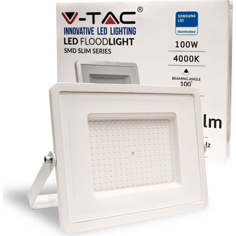 V-TAC PRO VT-100 FARO LED FLOODLIGHT 100W SMD SLIM IP65 CHIP SAMSUNG BIANCO  Bianco Freddo