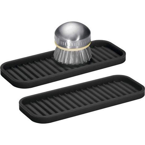 Lot de 2 organisateurs d'évier, plateau à couverts et tasses avec coussinet en silicone (1/4)