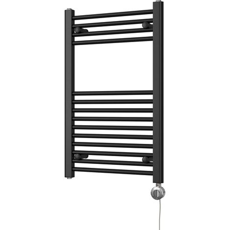 Zennor - Black Electric Towel Rail H800mm x W500mm Straight 300w Thermostatic (1/3)
