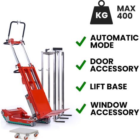 Carretilla sube escaleras eléctrica Skipper Lift para carpintería con elevación de carga batería AGM base con ruedas 400 kg (1/5)