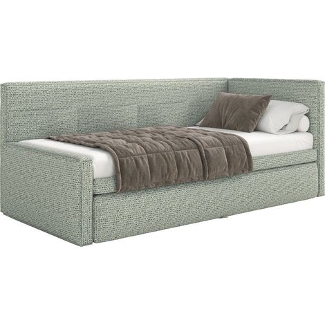 Selsey Nesmi - Lit rembourré - 90x200 cm - tissu tressé Vert sauge (1/5)