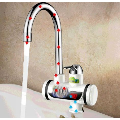 RUBINETTO MISCELATORE ELETTRICO SPINA CALDAIA ACQUA CALDA CON DISPLAY