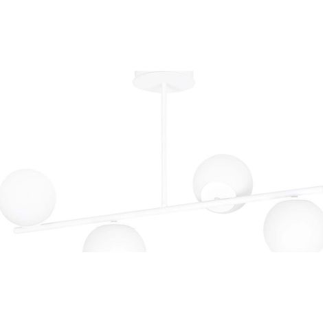 Plafoniera Contemporaneo Shiva Acciaio Bianco 4 Luci E14 Ip20 (1/5)