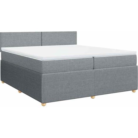 Maison Exclusive - Cama box spring con colchón tela gris claro 20